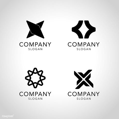 Black company logo collection vector | premium image by rawpixel.com / Mon Advertising Company Logo, Blue Company, Free Logos, Black Company, Logo Design Set, Retouching Photoshop, Advertising Company, Creative Company, Company Logo Design