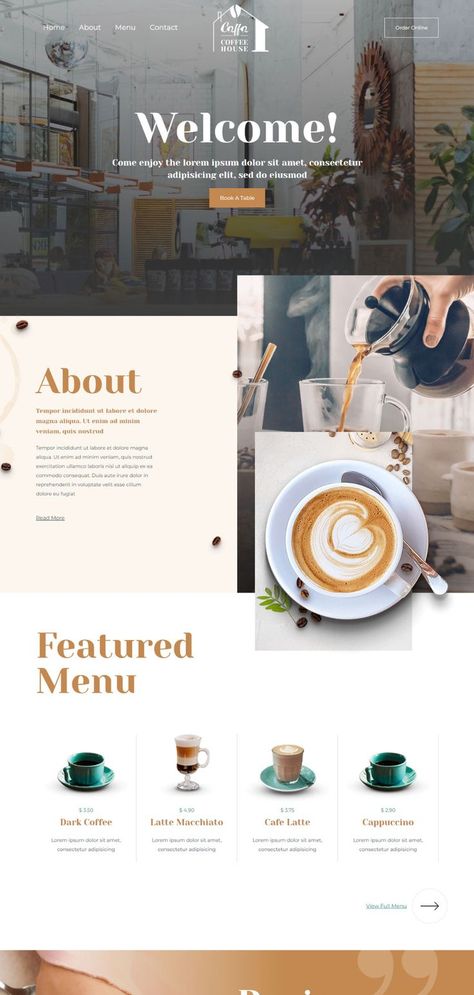 coffee blog website templates wordpress themese coffee blog cooking blog website elementor cheap wordpress themes food content creator website templates recipe content wordpress themes cooking blog Cafe Portfolio Design, Website Design Coffee Shop, Cafe Website Design Layout, Cafe Website Design Inspiration, Cafe Web Design, Coffee Website Design, Cafe Website Design, Web Cafe, Coffee Shop Website