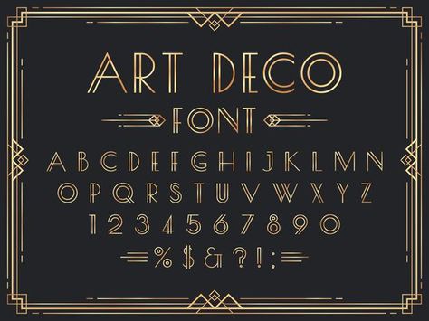 Cursive Styles, Vintage Typography Logo, Geometric Letters, Arte Art Deco, Art Deco Logo, Art Deco Fonts, Fonts Cursive, Art Deco Font, Art Deco Frame