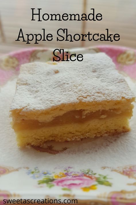 Apple Shortbread, Apple Shortcake, Healthy Slices, Comfort Baking, Sweet Slices, Apple Slice Recipe, Vanilla Slice, Apple Pie Cake, Apple Slice