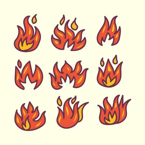 Fire Doodle, Rose On Fire, Fire Kids, Mini Doodle, Doodle Illustration, On Fire, Vector Art, Doodles, Drawings