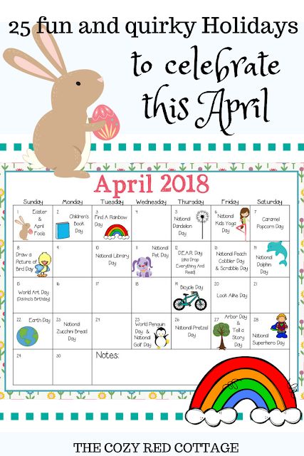 25 Fun Holidays to Celebrate in April April Daycare Calendar, Fun Holidays To Celebrate, Feed The Penguin, April Holidays, Monthly Holidays, National Holiday Calendar, Random Holidays, After School Activity, Flower Stamping