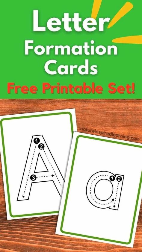 Printable set of letter formation cards (both capital and lowercase letter!) Learn proper letter formation with these interactive tracing cards! Perfect for young learners. Letter Formation Printables, Letter Formation Cards, Letter Practice Preschool, Letter Formation Worksheets, Lowercase Letters Practice, Letter Formation Activities, Letter Tracing Printables, Letter Writing Practice, Math Worksheets For Kids