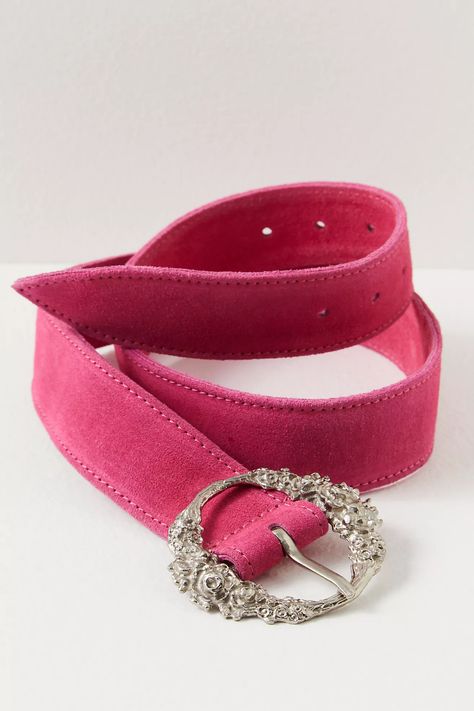 Sabine Suede Belt | Free People Pink Belt, Suede Belt, Classic Style, Free People, Buckle, Floral, Pink