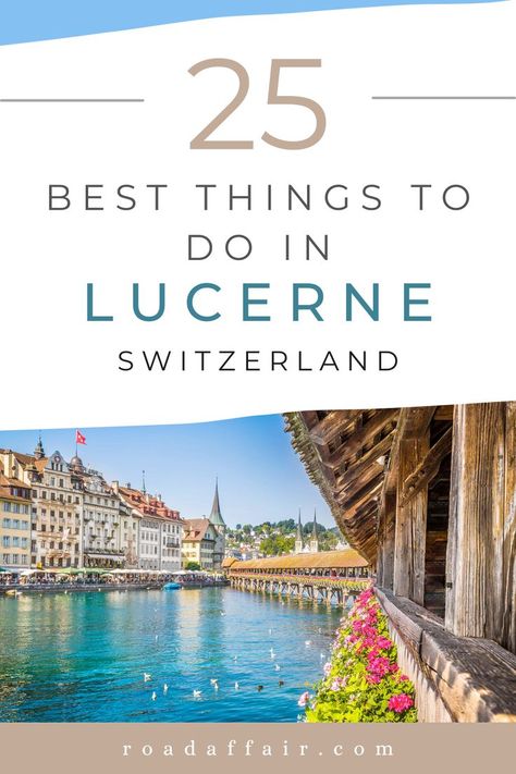 Discover the top 25 things to do in Lucerne, Switzerland! From historic landmarks to scenic wonders, explore the essence of this charming city. Click or pin this pin to start planning your dream Swiss getaway! Blausee Switzerland, Switzerland Itinerary, Switzerland Vacation, Places In Switzerland, Switzerland Cities, Lucerne Switzerland, Interlaken, Switzerland Travel, Europe Travel Guide