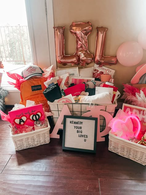 Big Little Baskets Pink, Things To Personalize, Kappa Delta Big Little Basket, Gifts For Little Sorority, Cute Big Little Baskets, Sorority Bed Decoration Big Little, Sorority Gift Baskets Big Little Ideas, Big Little Sorority Baskets, Big Little Gifts Basket