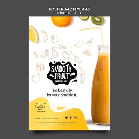 Free PSD smoothie bar poster template | Free Psd #Freepik #freepsd #beverage-poster #healthy-drink #drink-poster #drink-template Juice Logo, Cream Poster, Ice Cream Poster, Banner Design Layout, Poster Template Free, Smoothie Bar, Bar Poster, Creative Advertising Design, Mango Smoothie