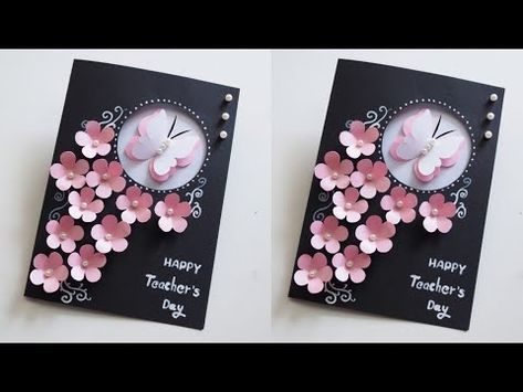 Handmade Teachers Day Cards, Teachers Day Cards, Naruto Drawings Easy, Handmade Greeting Card Designs, Teachers Day Card, Teachers Diy, Diy Crafts Paper, Crafts Paper Flowers, Naruto Drawings