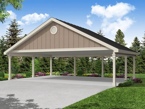 Traditional Carport, Detached Carport, Carport Addition, Car Porch Design, Garage Extension, Carport Ideas, Pavilion Plans, Carport Plans, Porch Design Ideas