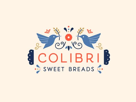 Colorful Bakery, Elegant Bakery, Logo Dessert, Bakery Logos, Mexican Bird, Mexican Bakery, Logo Bakery, Holiday Logo, Fashion Communication