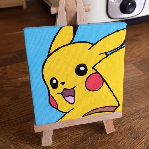 Mini canvas made with #POSCA pens. #Pokemon #Pikachu #Fanart #paint #miniature #minicanvas #Art Cool Art Paintings, Pikachu Painting, Mini Toile, Pokemon Painting, Kids Canvas Art, Paintings Ideas, Posca Art, Therapeutic Art, Canvas Drawing