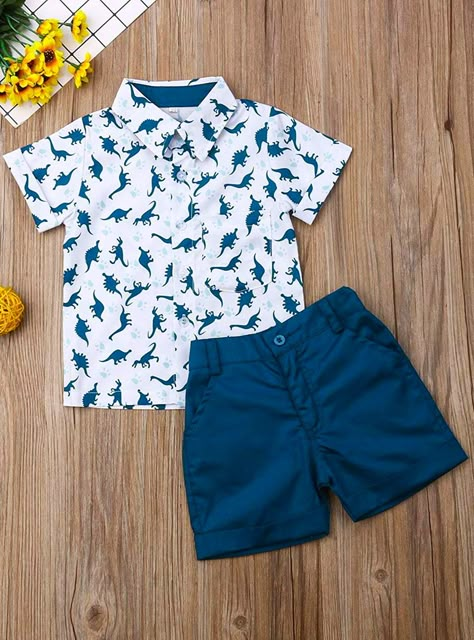 Baby Boy Shirt Design, 3-6 Month Baby Boy Clothes, 6 Month Baby Boy Outfits, Boys Shorts Outfit, Button Down Shirt And Shorts, Childrens Fashion Boys, Stylish Boy Clothes, Boys Summer Fashion, Toddler Baby Boy