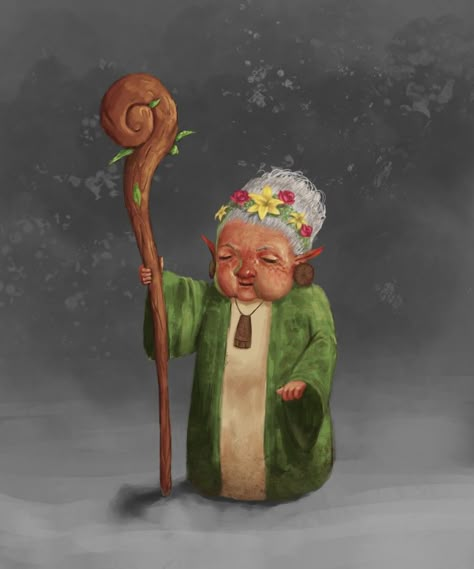 Dnd Halfling, Gnome Dnd, Deep Gnome, Dnd Druid, D D Character Ideas, Pathfinder Character, Dungeons And Dragons Characters, Dnd Art, Old Woman