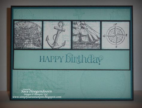 Mojo Mondays The Open Sea by shoogendoorn - Cards and Paper Crafts at Splitcoaststampers Stampin Up The Open Sea, Cards For Guys, Sea Cards, Men Cards, Man Cards, Nautical Cards, Mens Cards, Beach Cards, Guy Cards