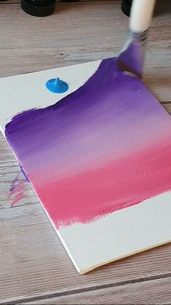 easy way to paint a night sky / easy acrylic painting ideas for beginners ✨️ How To Paint The Sky Acrylic, Pink Sky Painting Easy, Paint A Night Sky, Painting Ideas On Canvas Sunset, Sunset Painting Easy, Easy Painting For Kids, Acrylic Painting Ideas For Beginners, Easy Acrylic Painting Ideas, Sunset Painting Acrylic