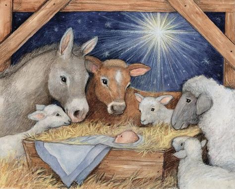 Manger Scenes Nativity, Nativity Painting, Beautiful Christmas Scenes, Christmas Reading, Merry Christmas Pictures, Christmas Traditions Family, Real Christmas, Christmas Paper Crafts, Nativity Crafts