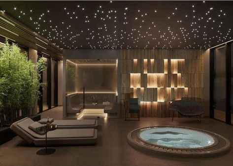 Jacuzzi Indoor, Sauna And Jacuzzi Room, Indoor Spa Jacuzzi, Home Sauna And Jacuzzi, Indoor Spa Room Jacuzzi, Wellness Room At Home, Thermal Spa Architecture, Spa Plan Architecture Spas, Jacuzzi Room