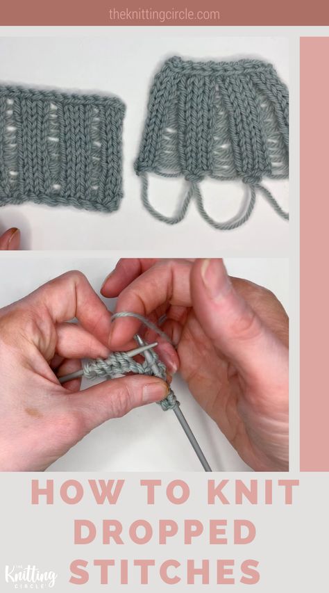 Dropping stitches often happens by accident; however, they can also be used to create a beautiful and interesting fabric for your projects. In this video, Jill Wright demonstrates how to work a simple dropped stitch pattern. Knit Drop Stitch Pattern, Dropped Stitches Knitting, Drop Stitch Knitting Pattern, Knitting Lessons, Knitting Circle, Knitted Stitches, Knitting Easy, Knit Techniques, Knitting Hacks