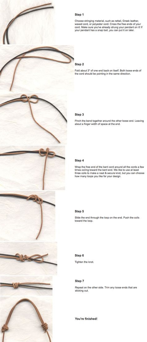 A Sliding Knot. The closure for those bracelets. | Jewelry ... Diy Bracelets Tutorials, Diy Collier, Hemp Jewelry, Hemp Necklace, Beads Ideas, Jewerly Making, Jewelry Knots, Making Beads, Jewelry Techniques