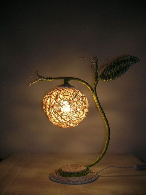 Creative lamp, lamp design, unique lamp, decorating lamp Industrial Lamp Design, Night Lamp For Bedroom, Rustic Table Lamps, Bed Lamp, Lamp Ideas, Creative Lamps, Drop Lights, Lampe Decoration, Art Lamp