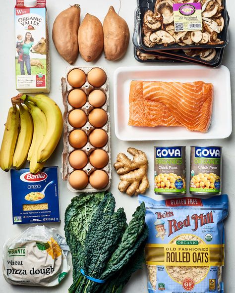 Post Image Breakfast For Dinner Ideas, Gluten Free Orzo, Week Of Meals, Banana Oat Smoothie, Meal Prep Plan, How To Cook Orzo, Oat Smoothie, Spiced Chickpeas, Meal Prep Plans