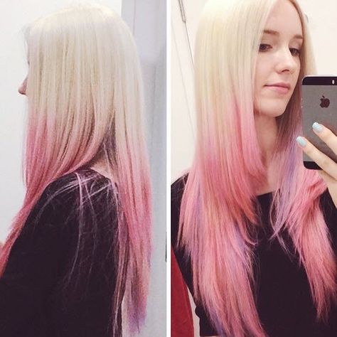 Pink Ends On Blonde Hair, Blonde Hair With Pink Ends, Platinum Blonde With Pink, Pastel Pink Balayage, Natural Brown Balayage, Pastel Pink Hair Ombre, Pink Balayage, Vivid Hair, Pink Ombre Hair