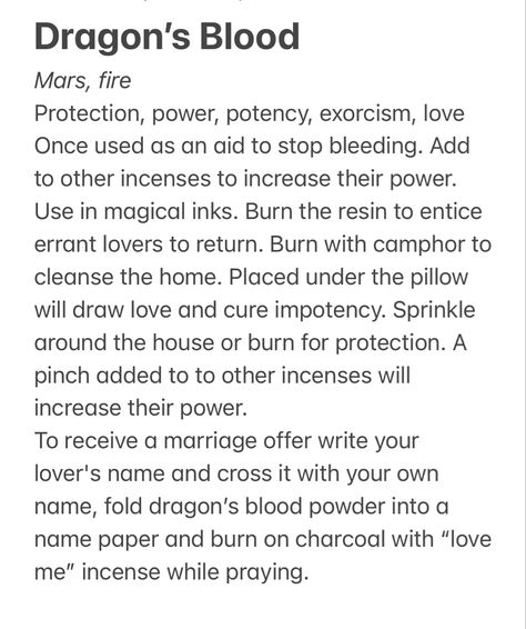 Dragon Blood Incense Benefits, Myrrh Magical Properties, Incense Meaning, Herb Magick, Magick Herbs, Magickal Correspondences, Magical Ingredients, Floral Witch, Fire Witch