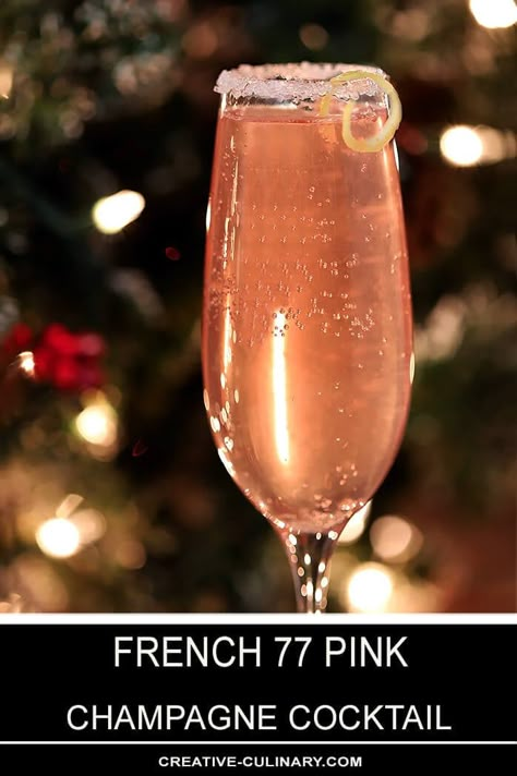 Gin And Champagne Cocktail, Champagne Cocktails Easy, Cocktails Easy, Pitcher Cocktails, French 75 Cocktail, Champagne Recipes Cocktails, Champagne Drinks, Creative Cocktails, Champagne Cocktails