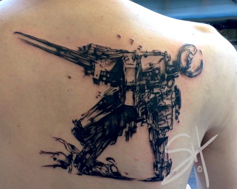 Metal Gear Solid concept drawing Metal Gear Solid Tattoo, Solid Tattoo, Metal Gear Solid 4, Gear Tattoo, Video Game Tattoos, Modern Art Tattoos, Concept Drawing, Abstract Tattoo Designs, Nerd Tattoo