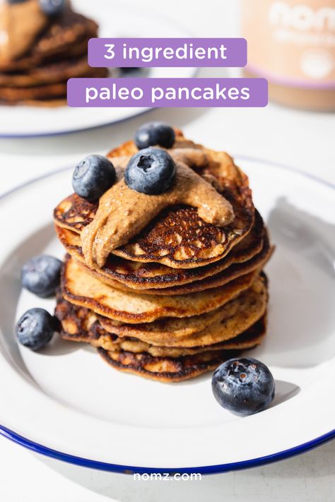 Almond Butter Banana Pancakes, Banana Egg Almond Butter Pancakes, Almond Butter Pancakes, Butter Pancake Recipe, Three Ingredient Pancakes, Avocado Pancakes, Paleo Banana Pancakes, Banana Egg Pancakes, Flourless Pancakes