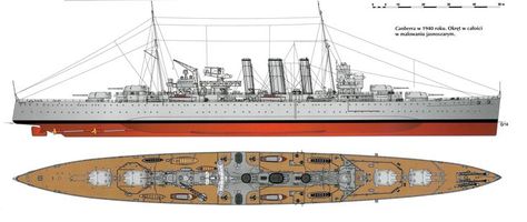 Ship Deck Plans, Ship Deck, Heavy Cruiser, Deck Plans, Camo Designs, Canberra, Royal Navy, Model Ships, Line Drawing