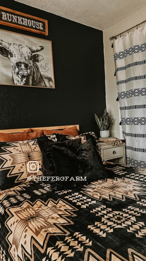 Shop recommended products from TheFergFarm on www.amazon.com. Learn more about TheFergFarm's favorite products. Aztec Western Bedroom, Boys Western Bedroom, Boho Bedroom Black, Aztec Bedroom Ideas, Vintage Western Bedroom, Dark Western Bedroom, Boho Western Bedroom, Modern Western Bedroom, Western House Decor