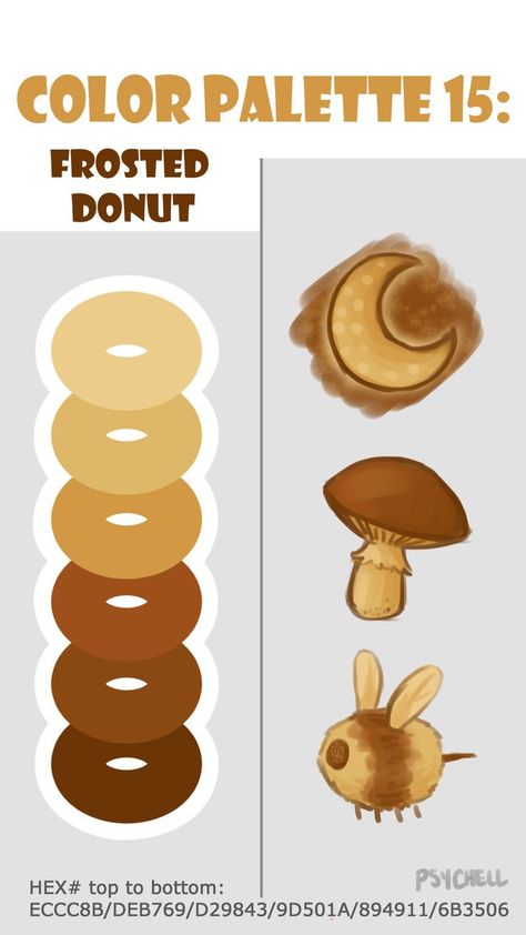 Pancake Color Palette, Breakfast Color Palette, Donut Color Palette, Paint Color Palettes, Color Palate, Pretty Colors, Oc Ideas, Colorful Drawings, Web Design Inspiration