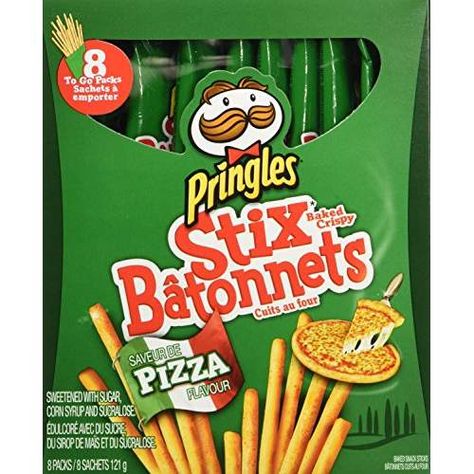 Pringles Stix Pizza Flavor 8 Packs, 121 g Pringles Pizza, Gamer Snacks, Pringle Flavors, Discontinued Food, Weird Snacks, Pizza Sticks, Types Of Snacks, Snack Packaging, Snack Sticks