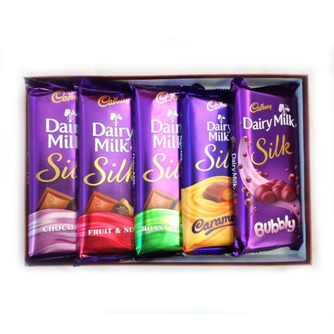 Cadbury Dairy Milk Silk Gift Pack Dry Milk Chocolate, Chocolate Love Quotes, Chocolate Lovers Quotes, Cadbury World, Dairy Milk Silk, Silk Chocolate, Chocolate Delivery, Cherry Coke Can, Chocolate Sculptures