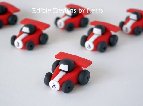 fondant race car - Google Search Fondant Race Car, Race Car Cupcake Toppers, Car Cupcake Toppers, Racing Cake, Cars Theme Cake, Cars Cupcakes, Race Car Cakes, Eggless Chocolate Cake, Cars Birthday Cake