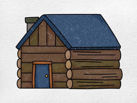 So you want to discover how to draw log cabin? Cabin Drawing, How To Draw Painting, Simple Cabin, Art For Kids Hub, Draw Realistic, Drawing Software, Coaster Art, Cabin Art, Cabin House