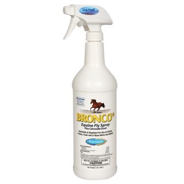 Farnam Bronco® Equine Fly Spray kills and repels six fly species, ticks, gnats and mosquitoes. Use it on your horses, ponies and foals and in your barns and stables. The spray has a pleasant citronella scent. Horse Fly Spray, Barns And Stables, Fly Spray For Horses, Horse Grooming Supplies, Small Horse Barns, Deer Fly, Deer Ticks, Ticks On Dogs, Fly Spray