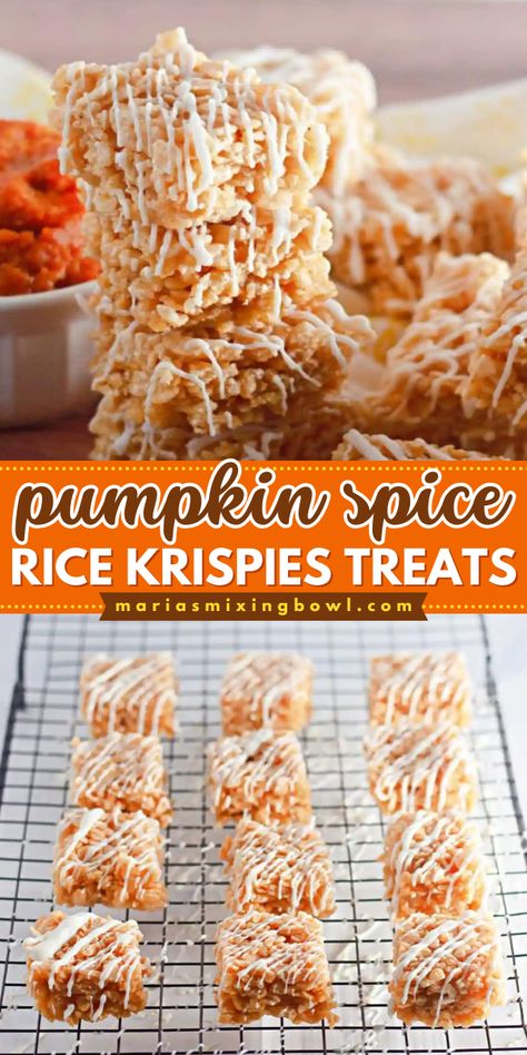 Have you tried this pumpkin spice rice krispie treats? It is quick and easy to make and creates a savory pumpkin dish will love. Learn how to make this simple pumpkin dessert soon! Pumpkin Spice Rice Krispie Treats, Pumpkin Rice Krispie Treats, Pumpkin Rice, Dairy Free Pumpkin, Family Snacks, Spiced Rice, Krispie Treats Recipe, Easy Autumn Recipes, Rice Recipes For Dinner