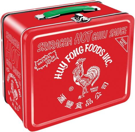 Tin Lunch Boxes, Hot Chili Sauce, Vintage Lunch Boxes, Lunch Kit, Food Inc, School Lunch Box, Sriracha Sauce, Metal Lunch Box, Hot Chili