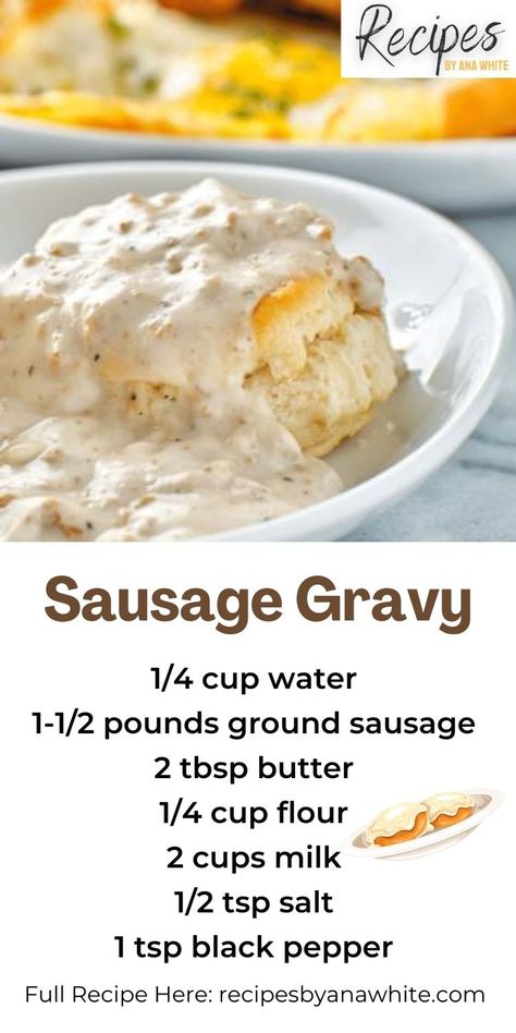 Healthy Sausage Gravy Recipe, Breakfast White Gravy, Gluten Free Sausage Gravy Recipe, Meals With White Gravy, Sausage Gravy From Scratch, Simple Sausage Gravy, Busicuts And Gravy Recipes Sausage Easy, Homemade Sausage Gravy Recipe, Easy Sausage Gravy Recipe