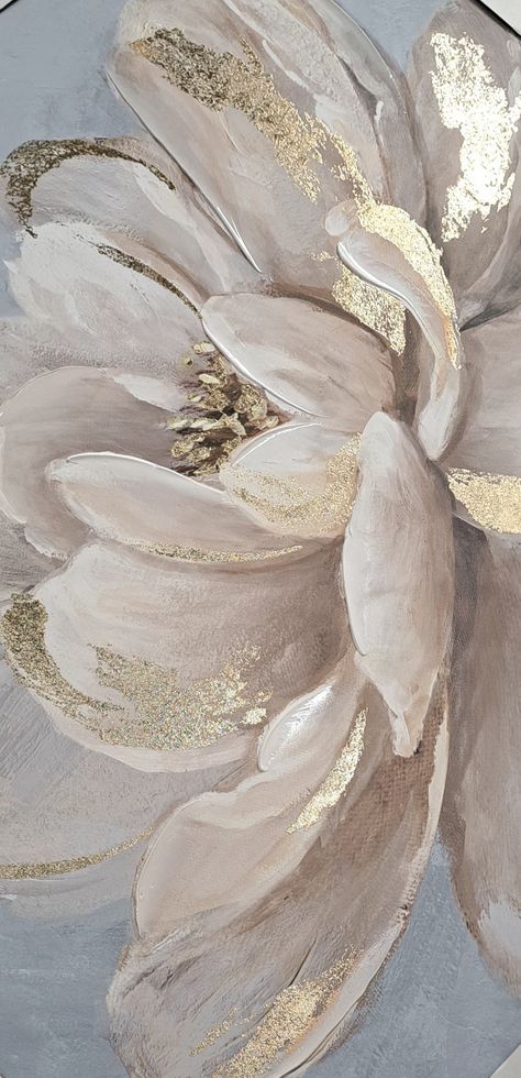 White And Gold Painting, Painting With Gold Leaf, Painting With Gold, Winter Paintings, Gold Painting, Gold Leaf Painting, Winter Painting, Winter Art, Painting Inspo