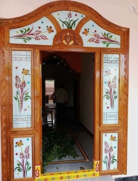 Darwaza Design, Mandir Door, Safety Doors, Pooja Door Design, Window Glass Design, Glass Etching Designs, Dining Room Furniture Design, House Front Door Design, New Ceiling Design