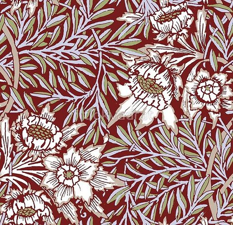 Tulip and Willow pattern by William Morris, completed and digitally remastered. A vintage floral woven textile pattern by the famous English designer William Morris. A Victorian, art nouveau, arts and crafts design. tiokvadrat.redbubble.com Arts And Crafts Patterns, Arts And Crafts Design, William Morris Art, Art And Craft Design, Willow Pattern, Floral Pattern Design, English Design, Textile Pattern, Victorian Art