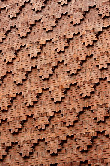 Brick Patterns on a Wall, Turin, Italy  pattern in small crosses. this can be printed for main wall. can almost look like a wall paper. Red Brick Building, Brick Detail, Brick Art, Brick Masonry, Brick Architecture, Turin Italy, Brick Facade, Brick Patterns, Brick Design