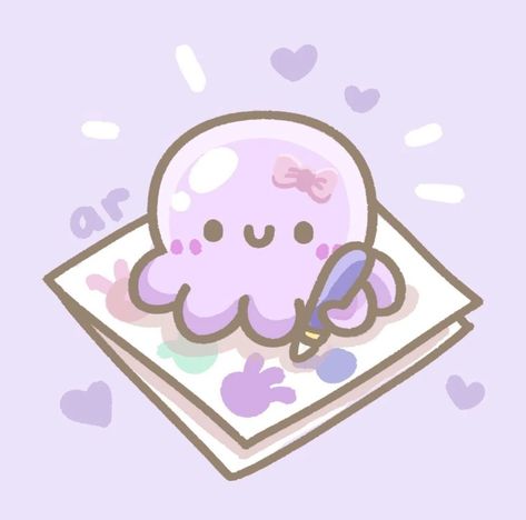 Cute Pfp Purple, Lilac Pfp, Cute Purple Pfp, Watercolor Wallpaper Phone, Kawaii App, Cute Octopus, Images Kawaii, Cute Laptop Wallpaper, Iphone Wallpaper Kawaii