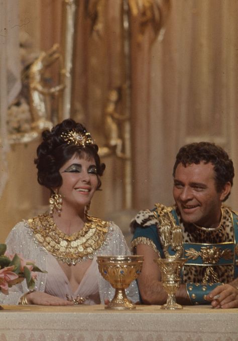 Cleopatra Pictures, Cleopatra Movie, Italy In April, Richard Burton Elizabeth Taylor, Burton And Taylor, Elizabeth Taylor Cleopatra, Cleopatra 1963, Egyptian Wedding, Vintage Hollywood Glamour