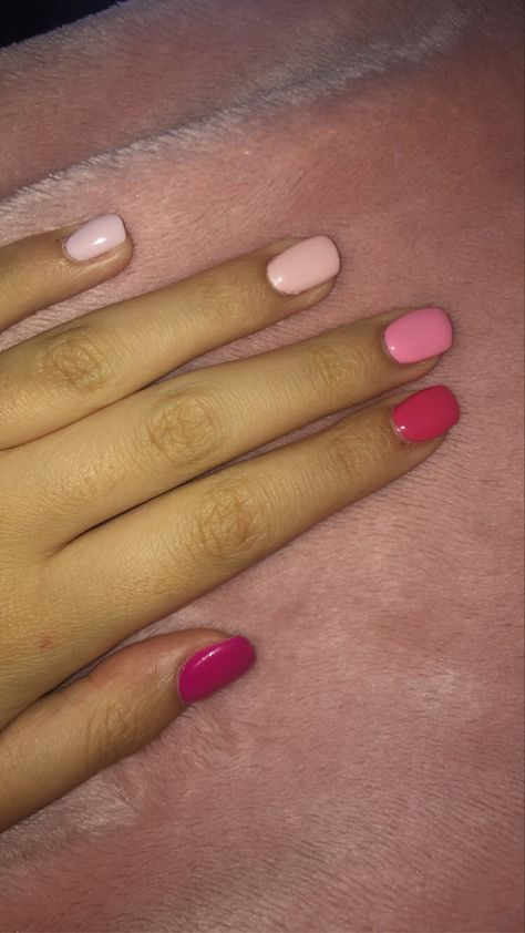 Dark Short Nails, Pink Light, Short Nails, Light Pink, Convenience Store Products, Nails, Pink