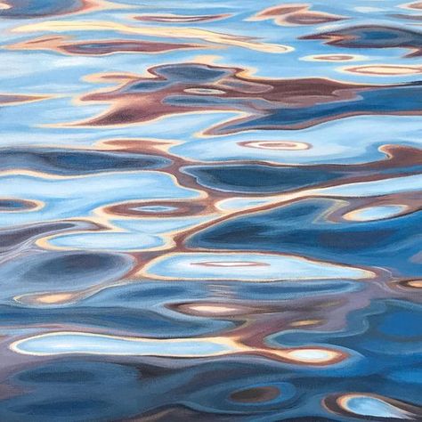 Water reflections painting art ripples light swirl current pond lake Reflection Art, Water Reflection, Canvas For Beginners, Wallpaper Pastel, Water Reflections, Water Art, Water Painting, Ocean Art, 그림 그리기