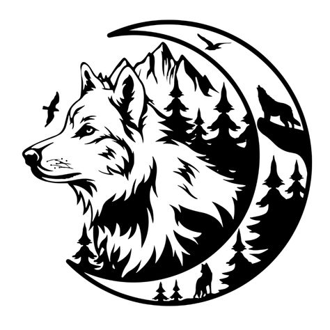 Izzysdesignz - Payhip Wolf Svg Free, Wolf Head Silhouette, Howling Wolf Silhouette, Native Drawings, Wolf Svg, Wolf Sticker, Wolf King, Majestic Wolf, Wolf Graphic